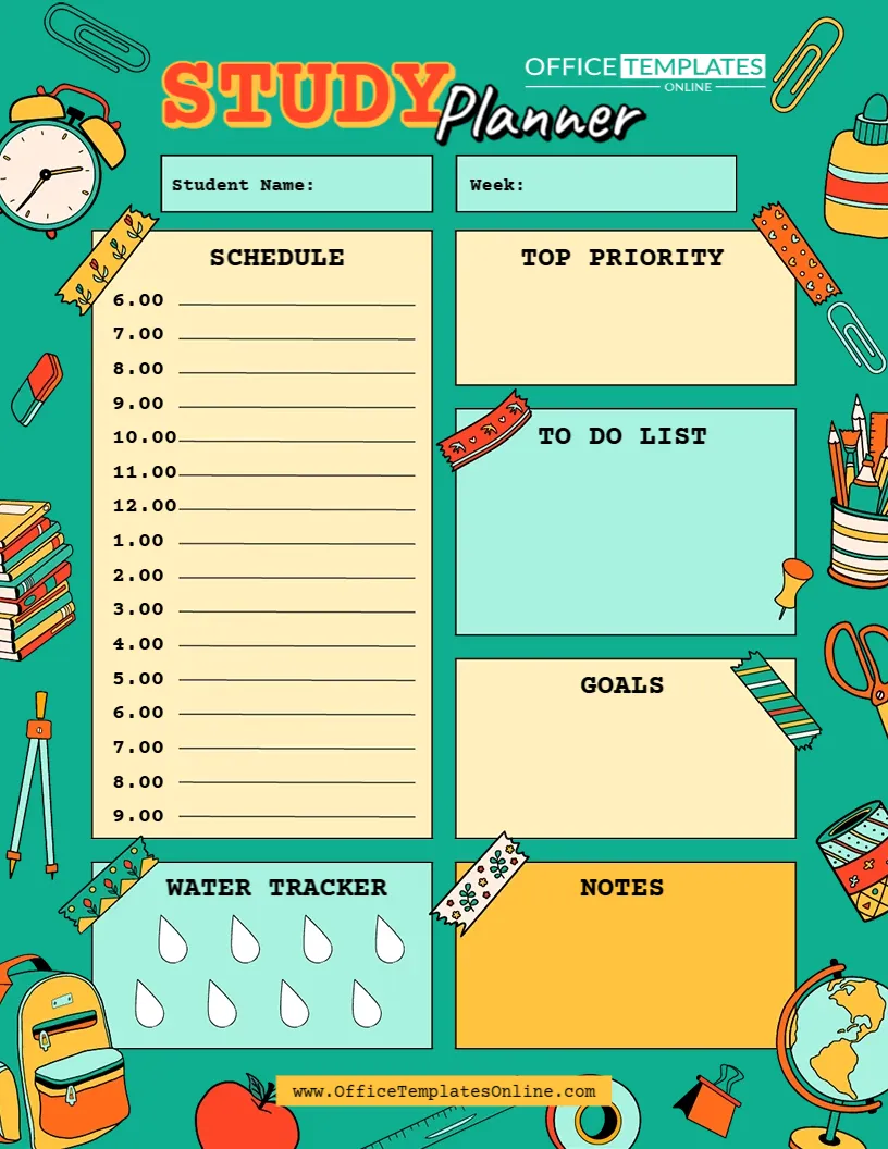 Study Planner Template – Organize Your Weekly Study Schedule
