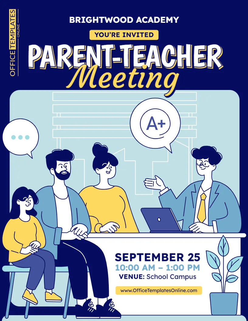 Free Parent-Teacher Meeting Invitation Template – Edit Online