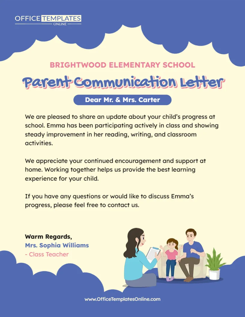 Parent Communication Letter Template