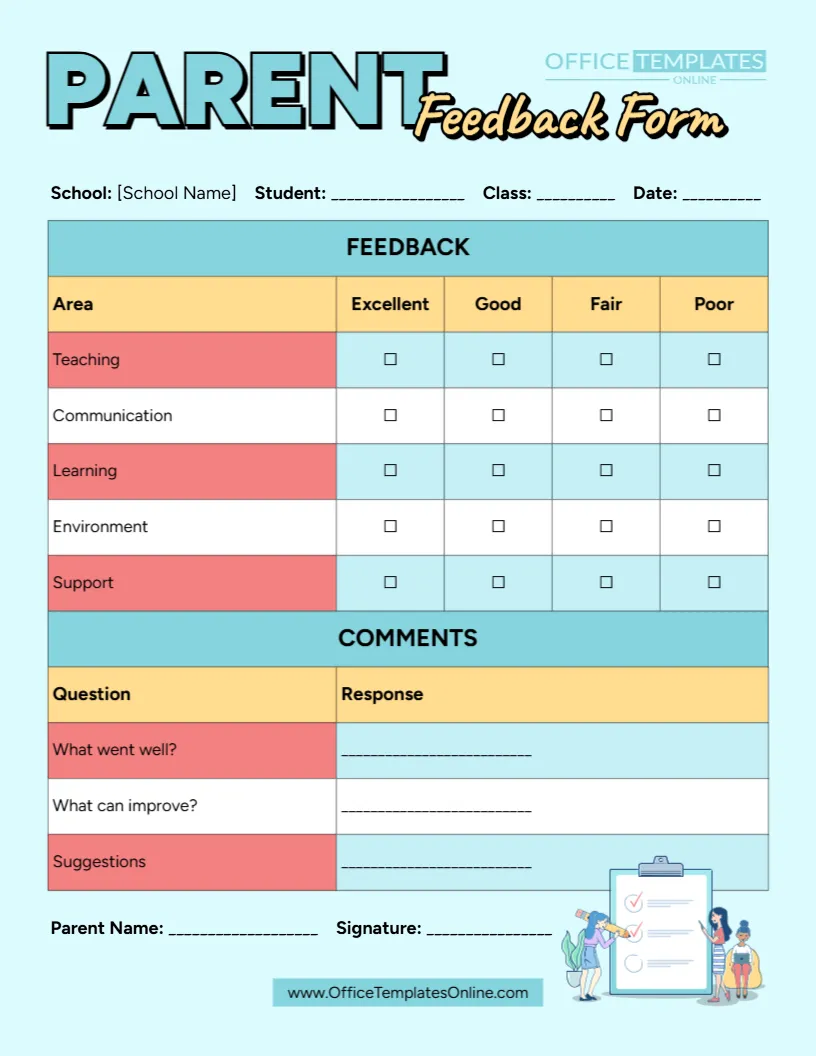 Parent Feedback Form Template