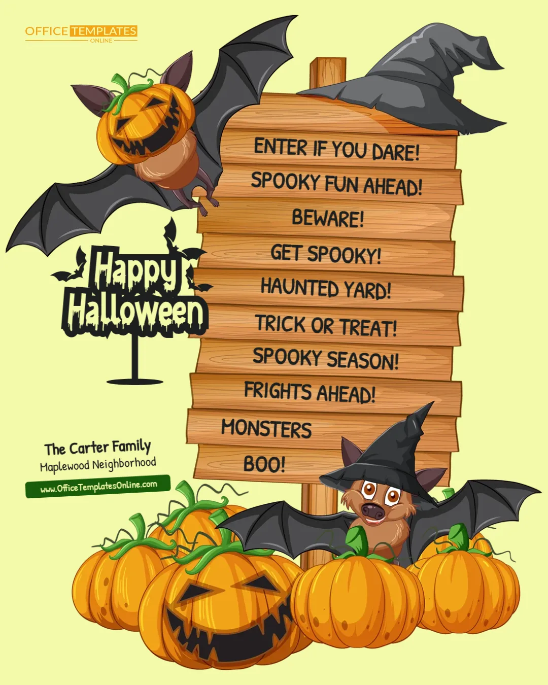 Halloween Yard Sign Template