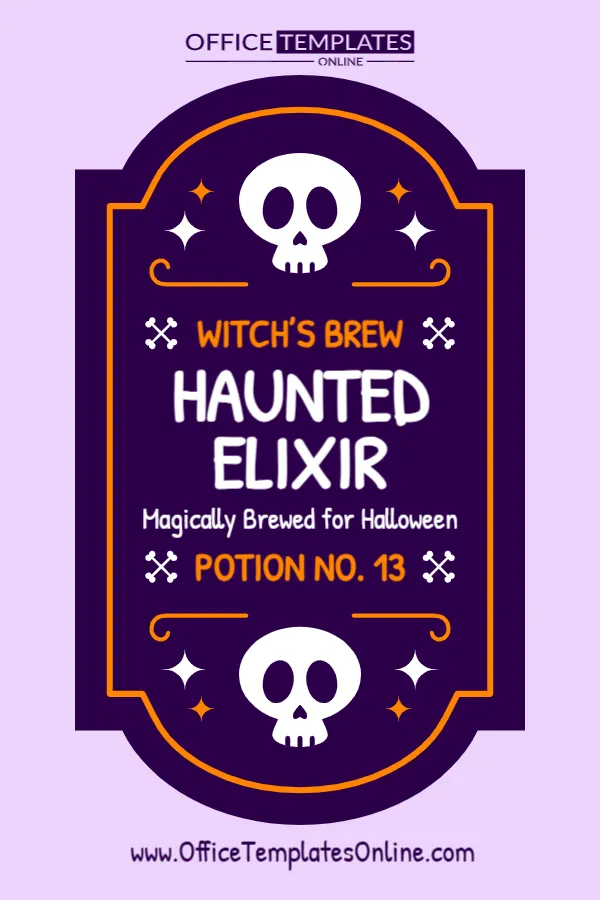 Halloween Potion Bottle Label Template