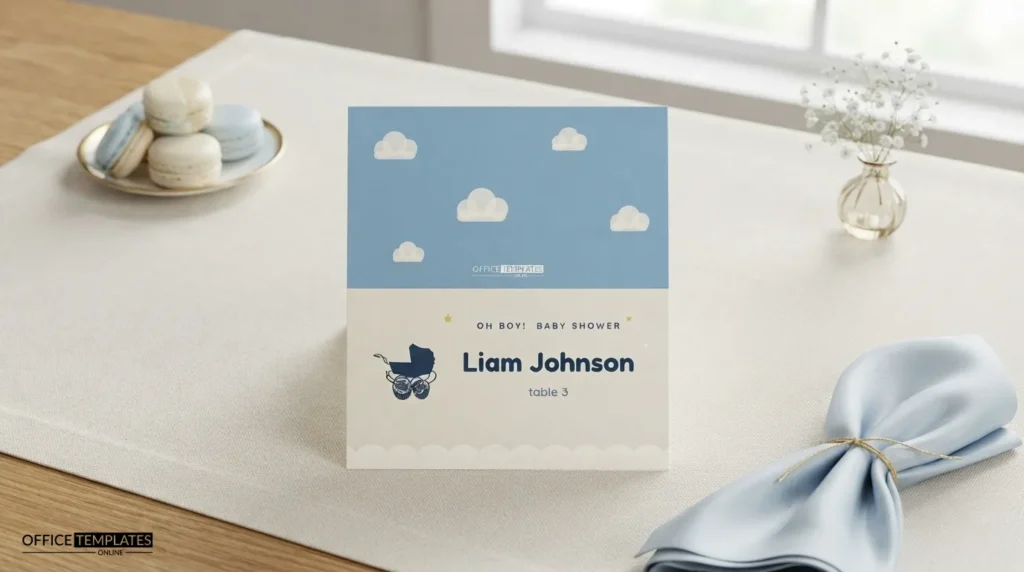Baby Boy Shower Place Card Preview