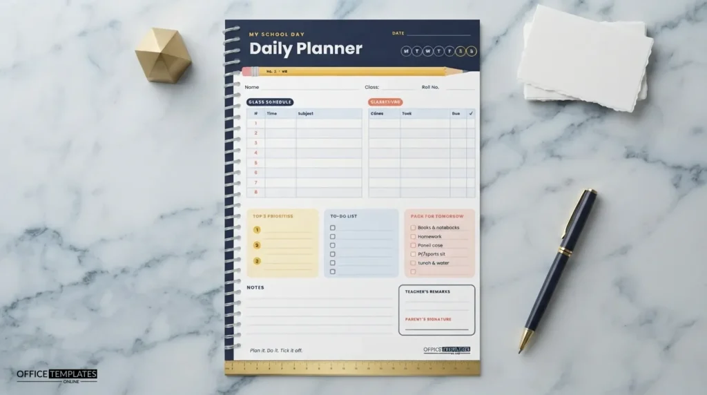 Daily Student Planner Template