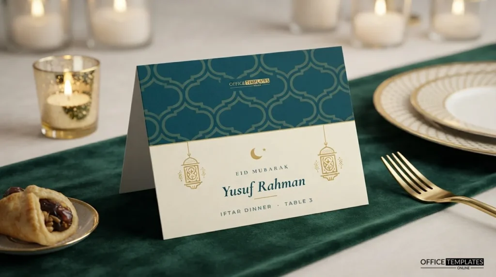Eid and Iftar Dinner Place Card Preview