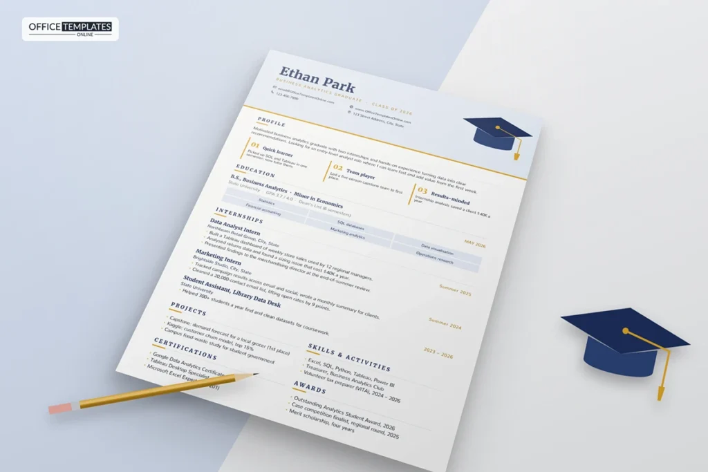 Entry Level Graduate Resume Template