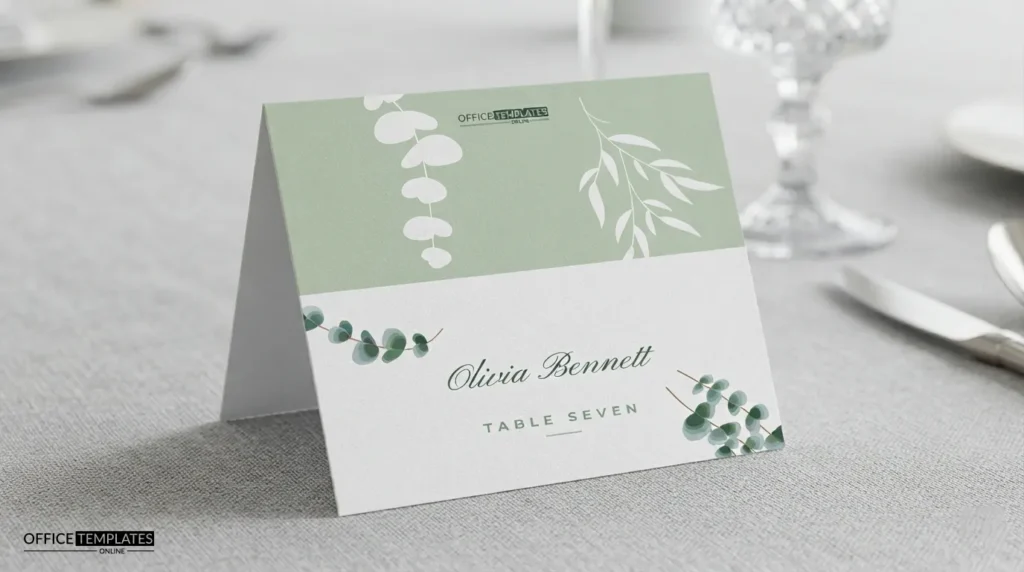 Eucalyptus Greenery Wedding Place Card