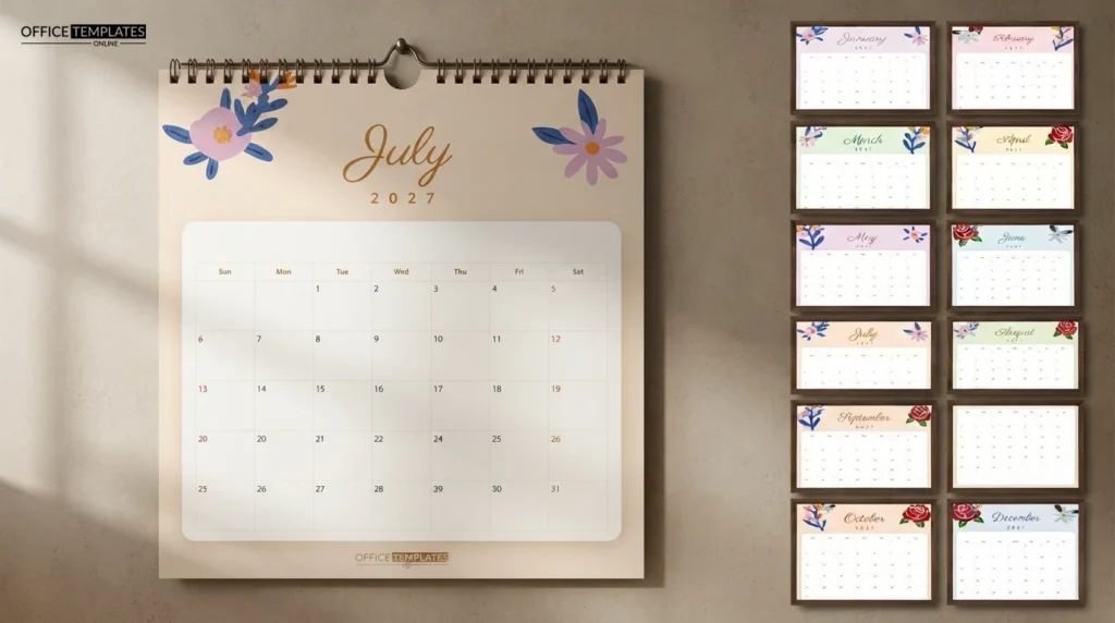 Floral Wall Calendar