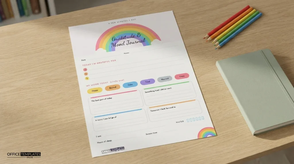 Gratitude and Mood Journal Preview