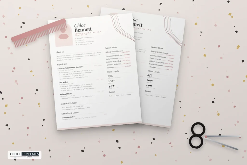 Hair Stylist Resume Template