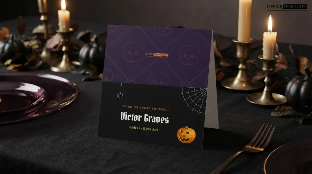 Halloween Dinner Party Place Card Preview