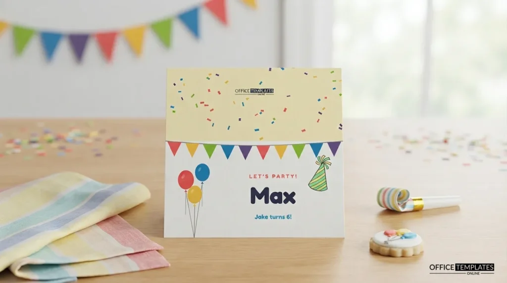 Kids Birthday Party Place Card Preview