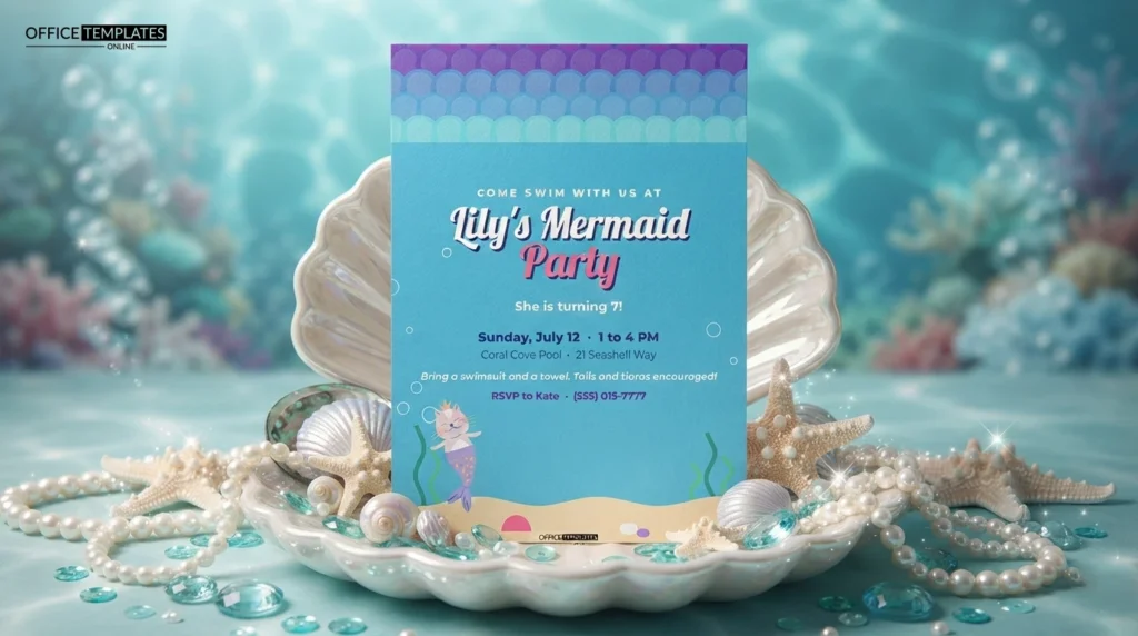 Mermaid Birthday Party Invitation