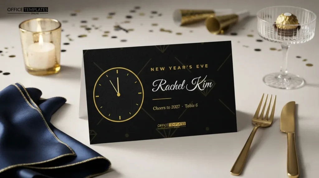 New Year's Eve Place Card Preview