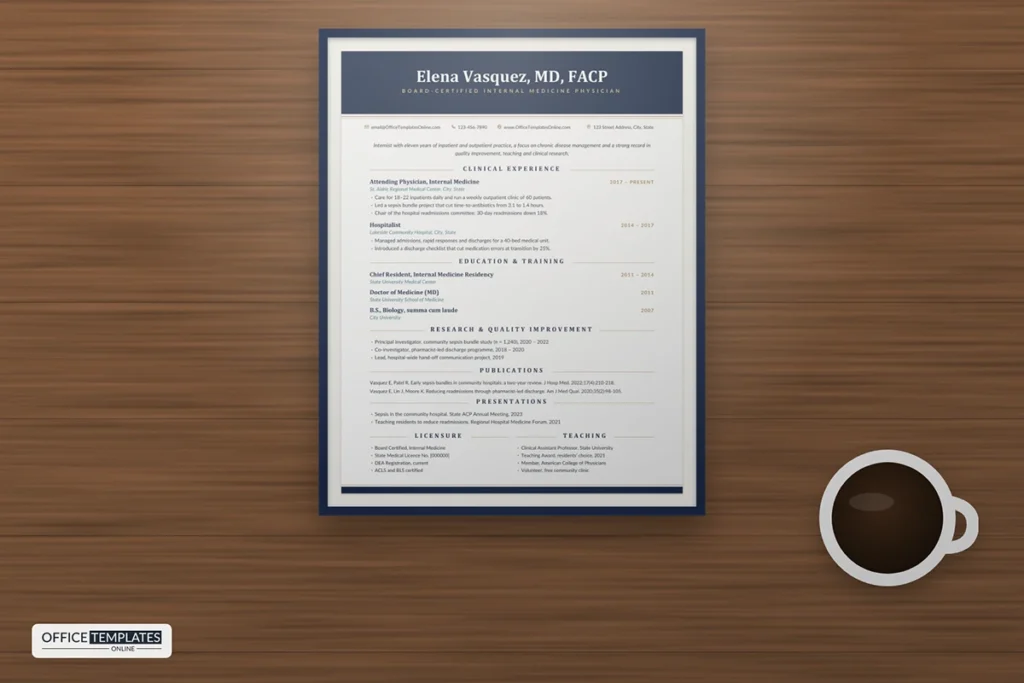 Physician Resume Template