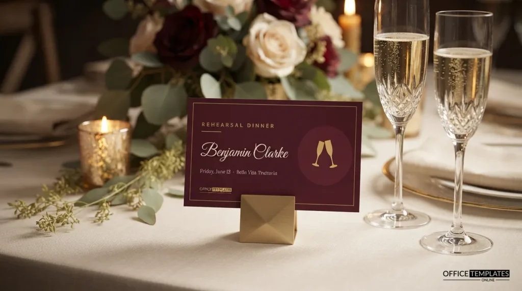 Rehearsal Dinner Place Card Preview