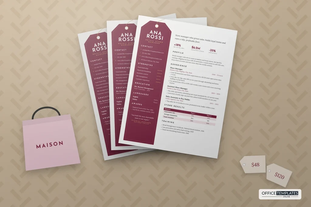 Retail Store Manager Resume Template