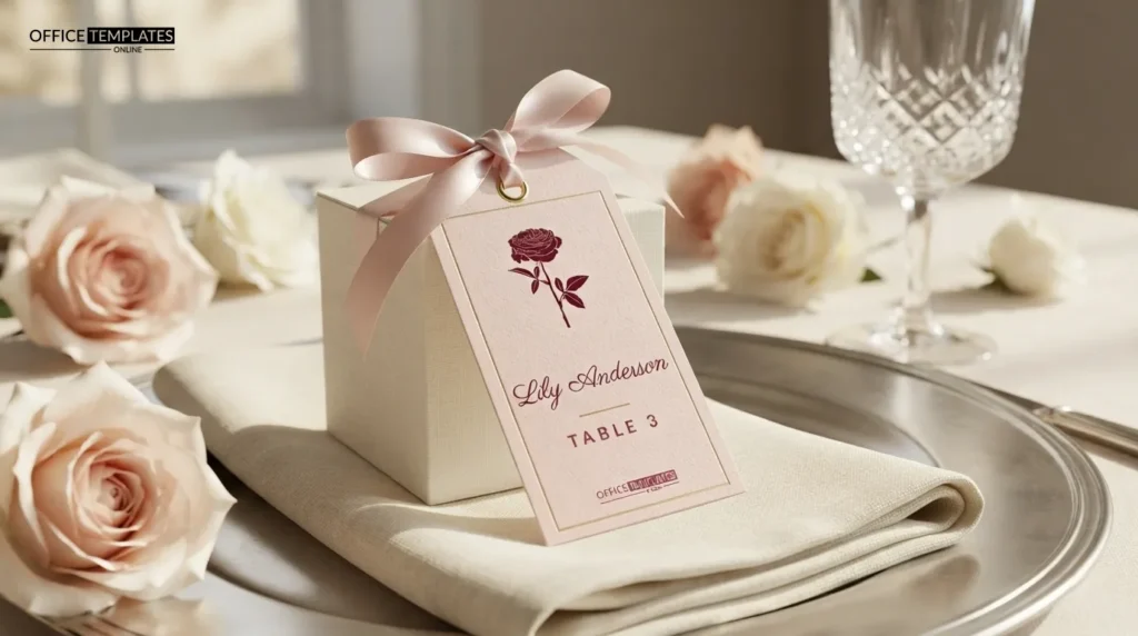 Rose Hanging Tag Place Card Preview