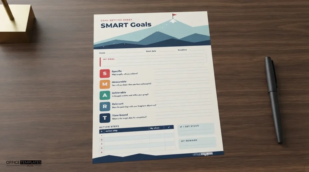 SMART Goal Setting Sheet for Students