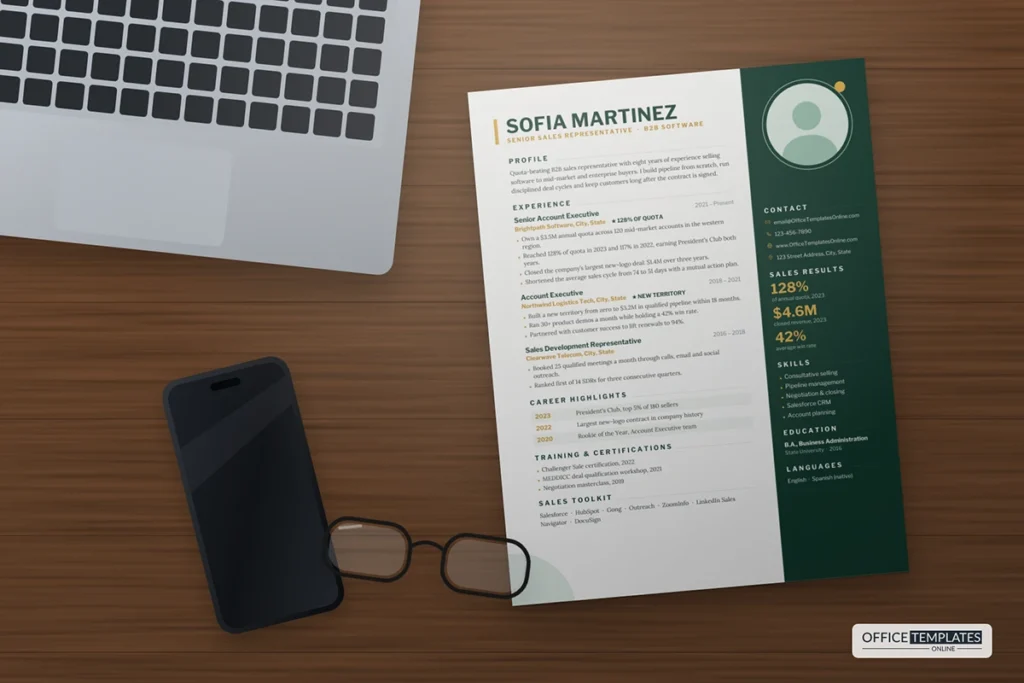 Sales Representative Resume Template