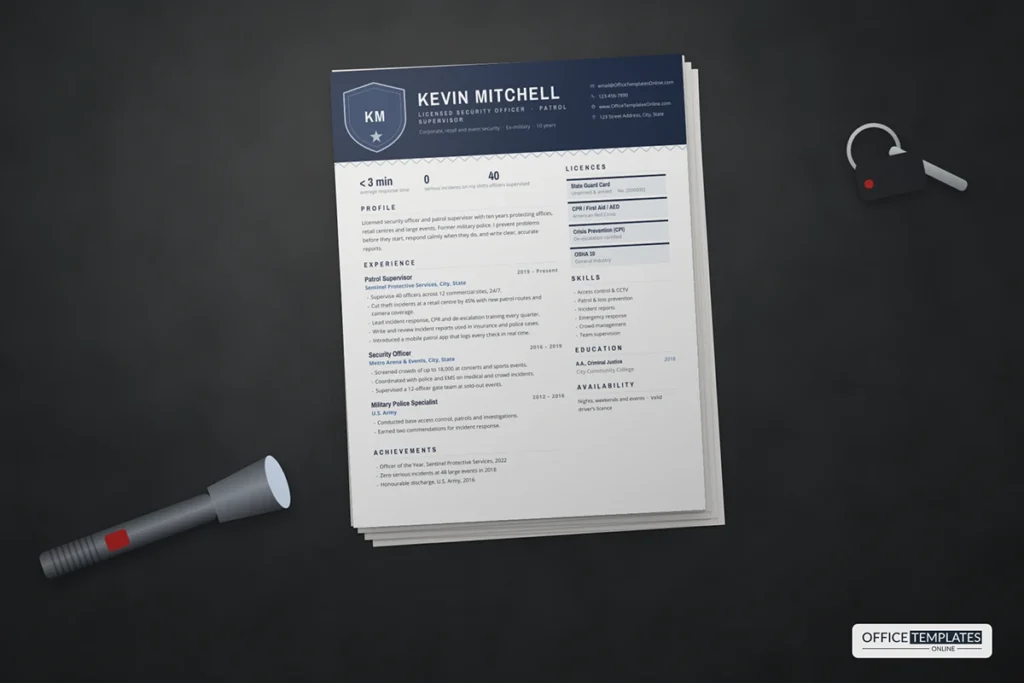 Security Officer Resume Template