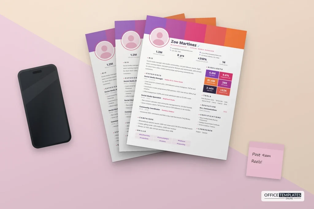 Social Media Manager Resume Template