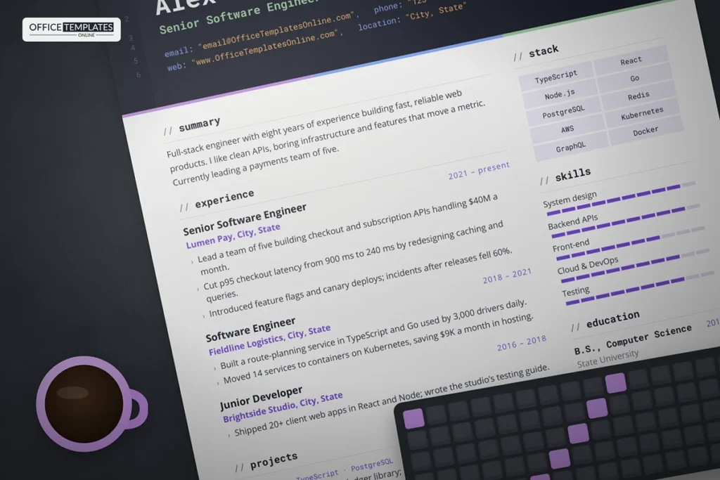 Software Engineer Resume Template