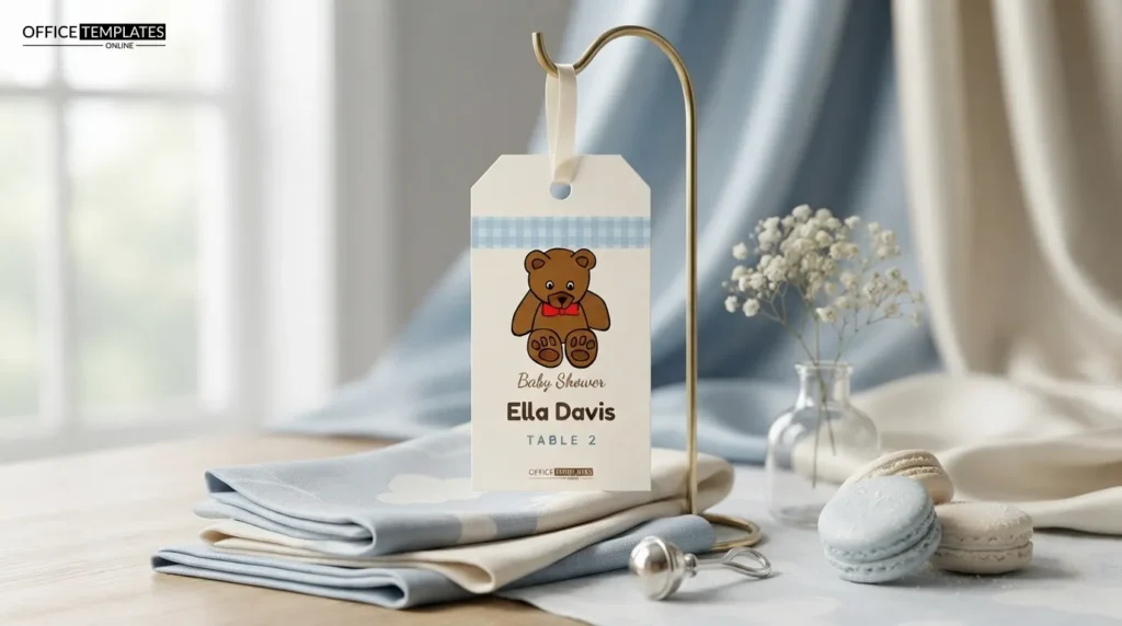Teddy Bear Baby Shower Hanging Tag Preview