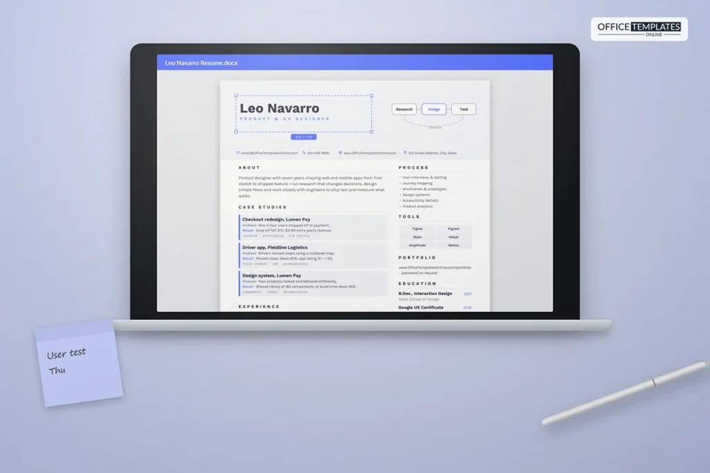 UX Designer Resume Template