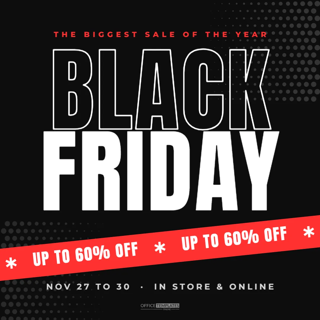 Black Friday Sale Instagram Post Template (1080 x 1080) – free editable Black Friday template