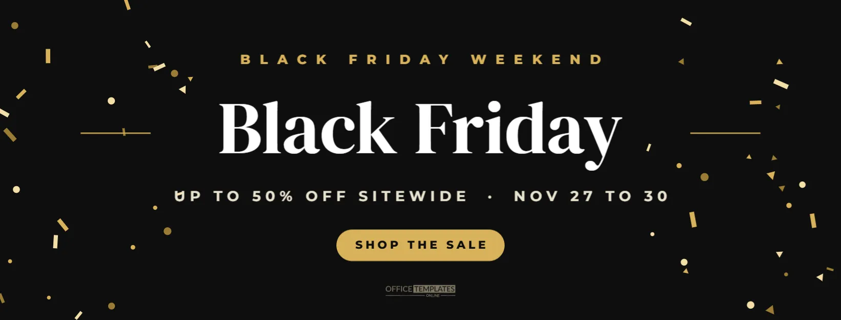 Black Friday Facebook Cover Photo Template in Black and Gold – free editable Black Friday template