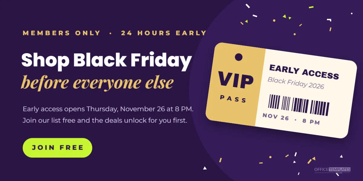 Black Friday Early Access Web Banner with a VIP Pass (1200 x 600)