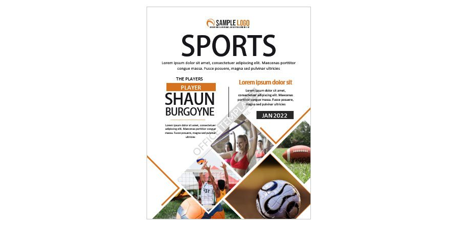 Download Sports Magazine Cover Page Template for MS Word