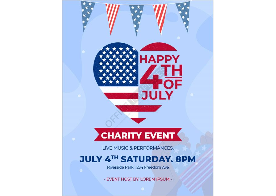 4th July Charity Event Flyer Template