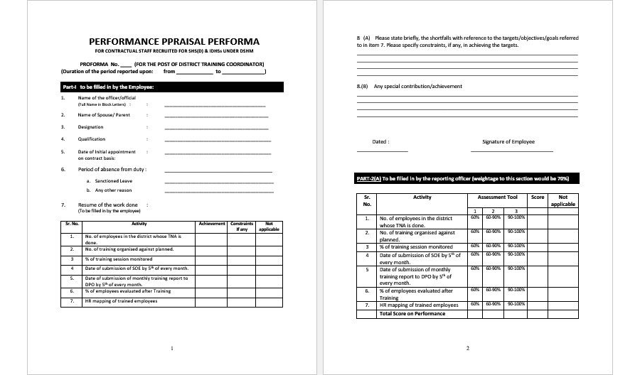 Download Annual Performance Appraisal Report Template