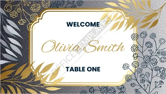 Gold and Silver Foil Style Place Card Template