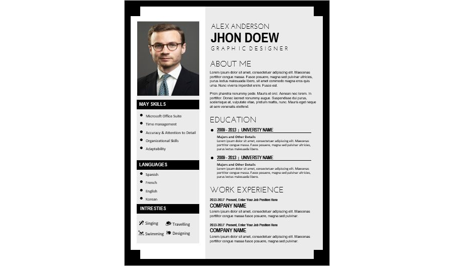 College Resume Template in MS Word # 2
