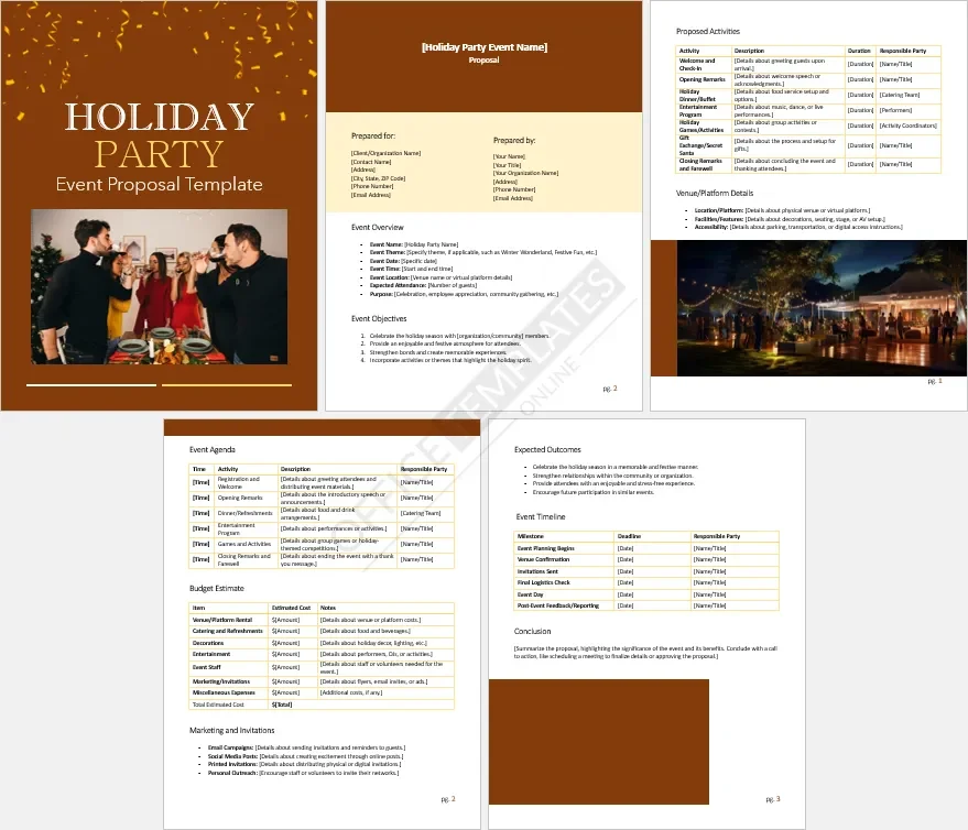 Holiday Event Proposal Template