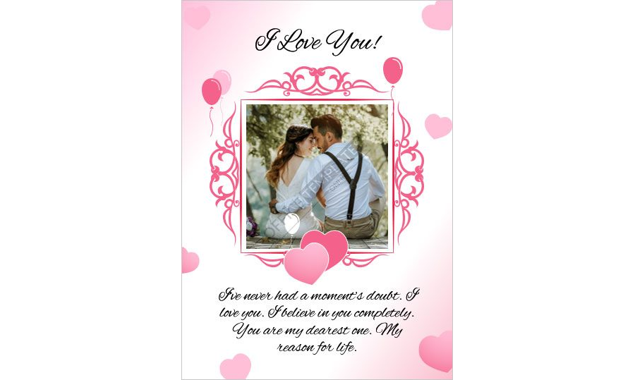 Download I Love You Valentine's Day Card format in MS Word