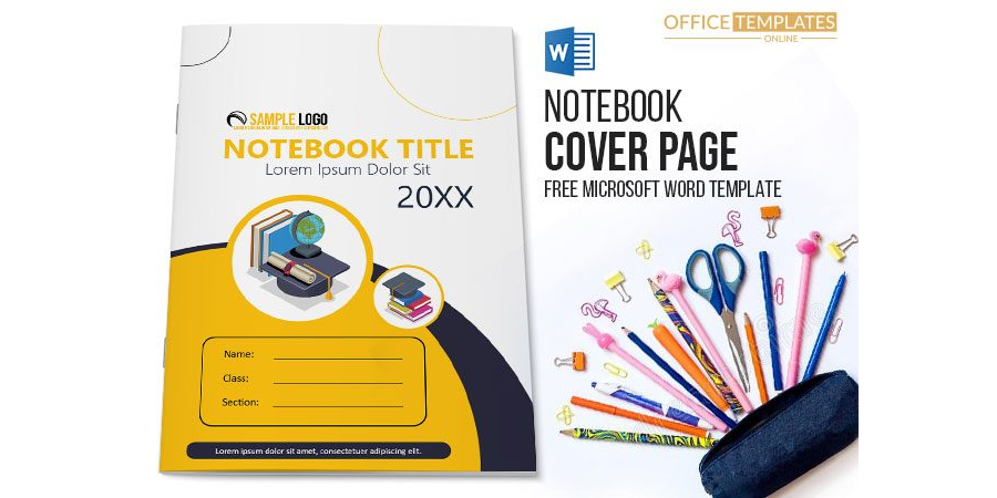 A6 Notebook Cover Page Design in MS Word
