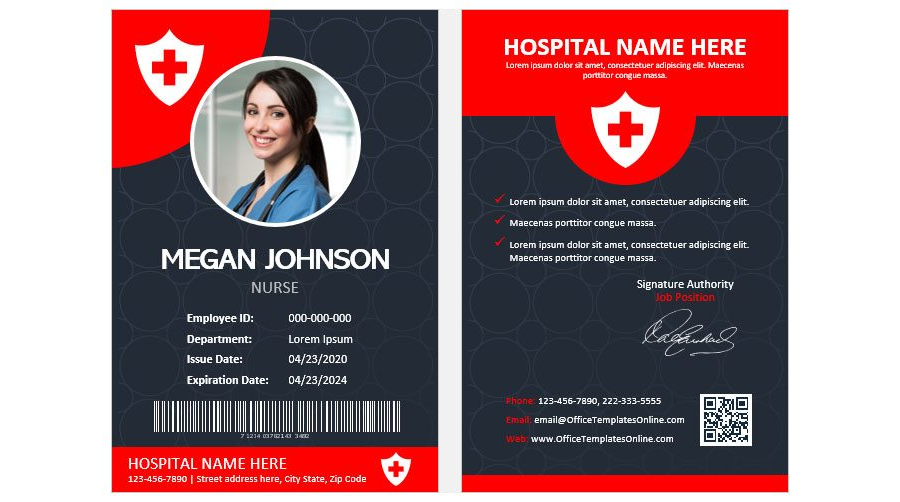 Download Microsoft Word Hospital Nurse ID Card Template