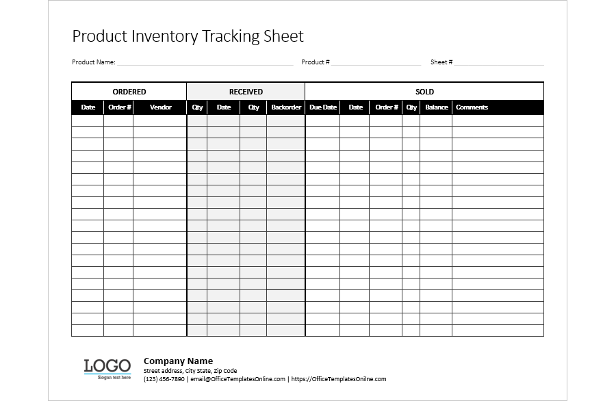 Tracking Sheet PDF Version