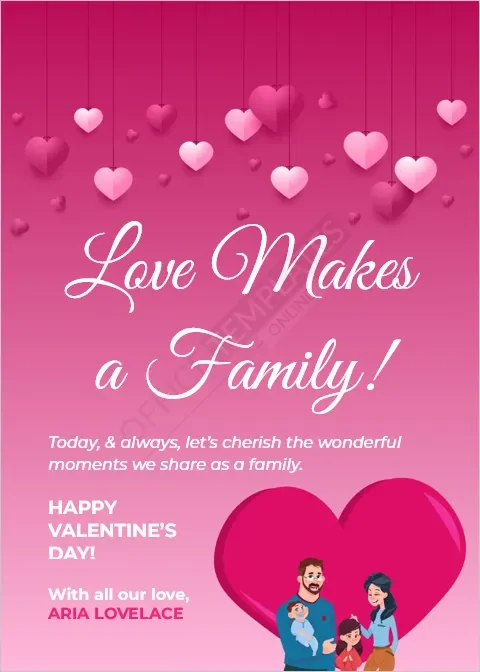 Family Valentine's Day Card Template