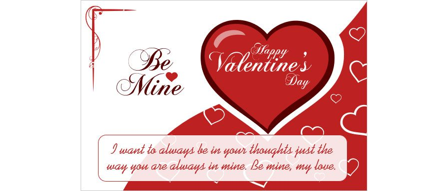 Download Be Mine Valentine's Day Love Card for MS Word