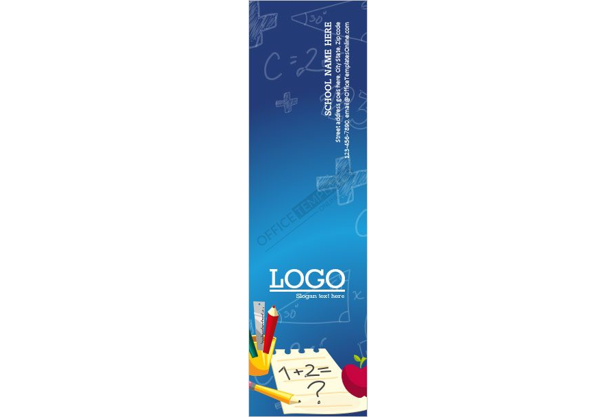School Bookmark Template for MS Word