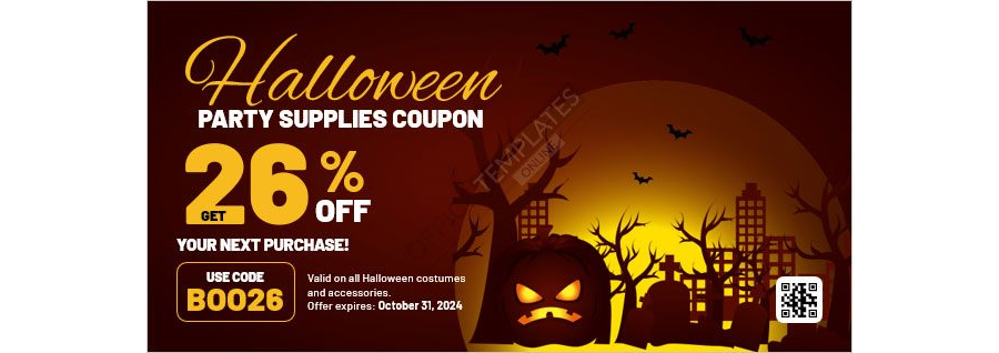 Halloween Party Supplies Coupon Template