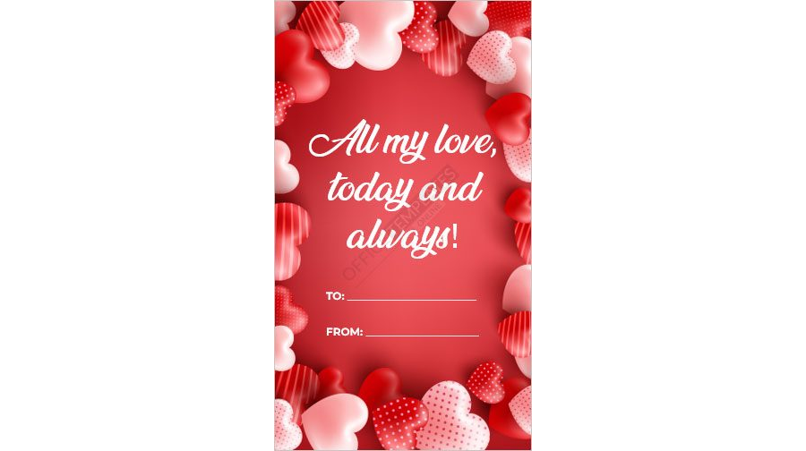 Valentine's Day Gift Tag Template