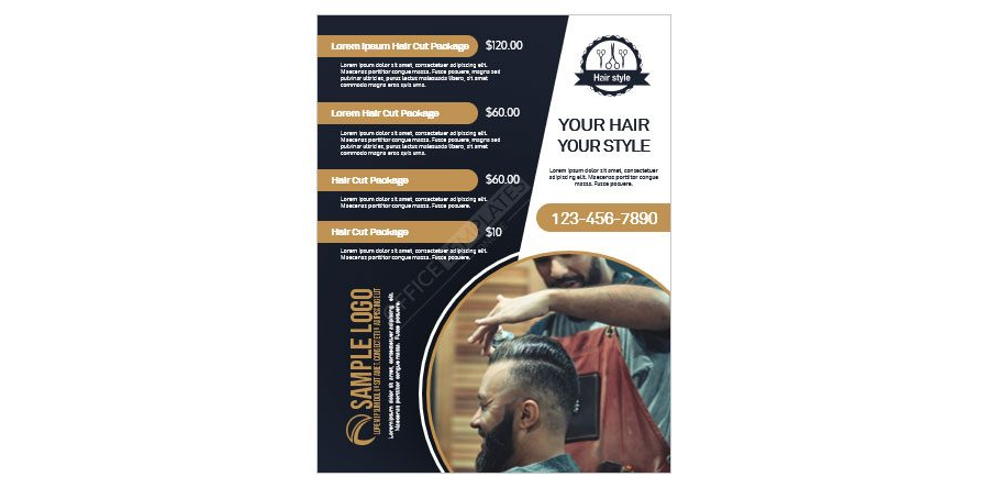 Download Barber Shop Rate List Template for Microsoft Word