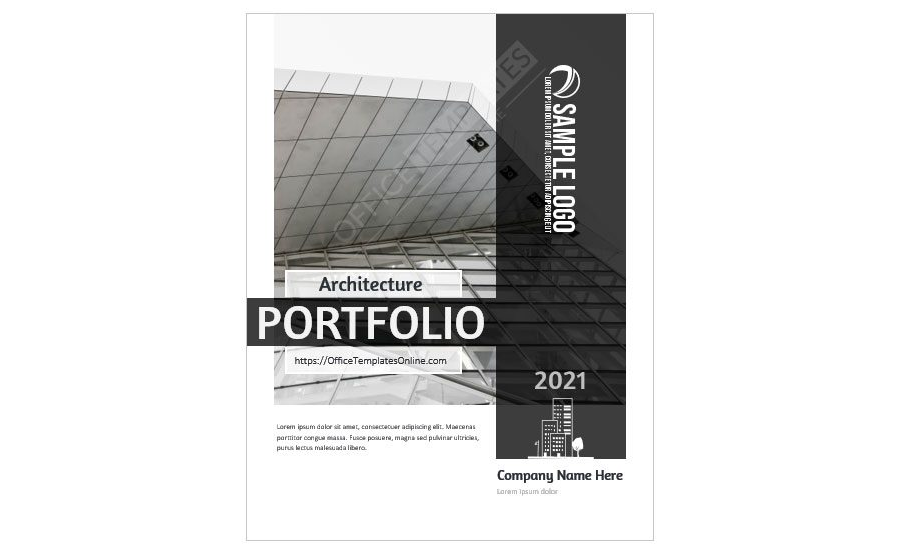 Download Architecture Portfolio Cover Page Template in MS Word