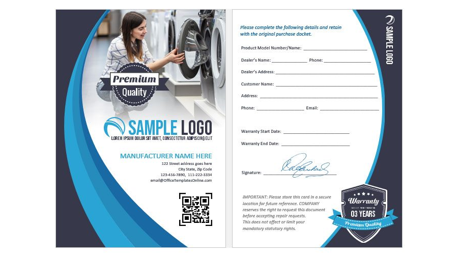 Download Home Appliance Warranty Card Template - Microsoft Doc